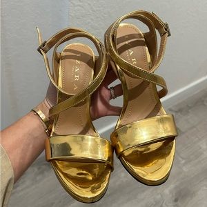 Zara gold heels